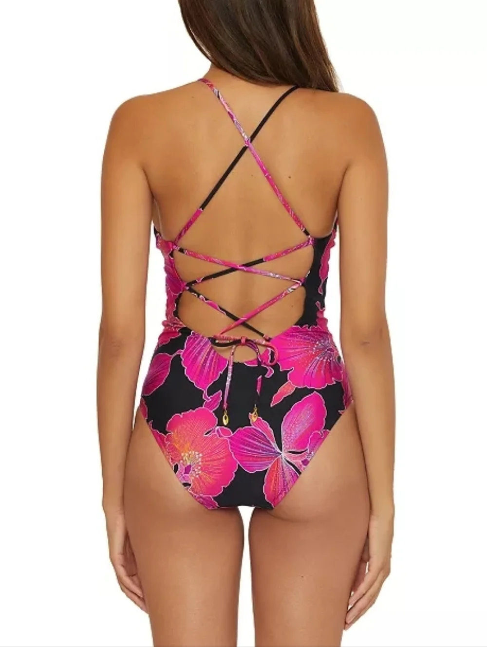 NWT Trina Turk Women's Fleury Strappy-Back One-Piece Swimsuit 10